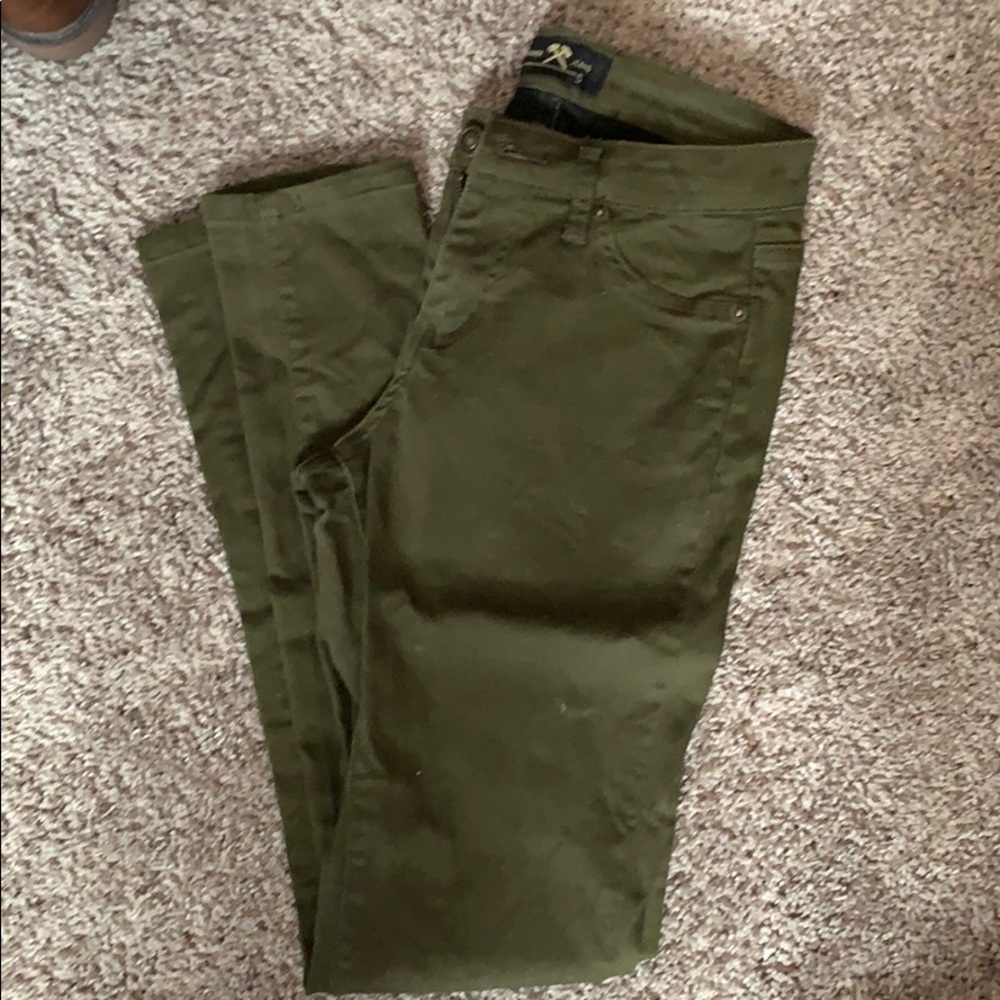 Olive green skinny jeans